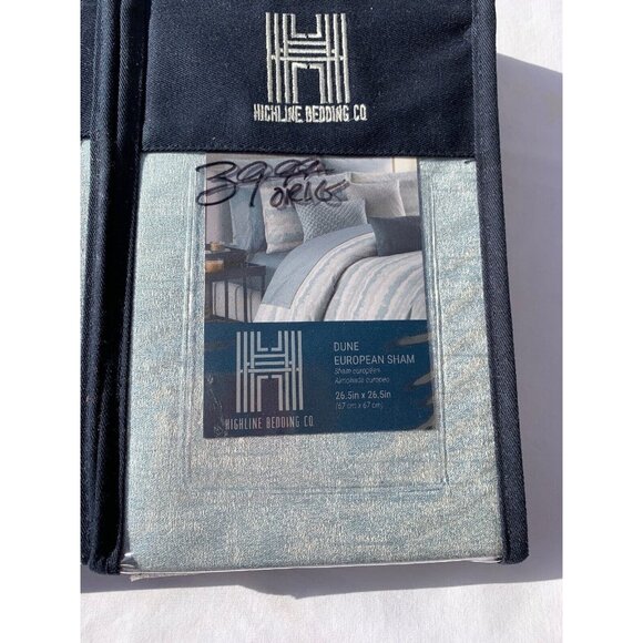 Highline Bedding Co Dune Blue Sea Glass Euro Pillow Sham Set Of Two - Picture 2 of 6